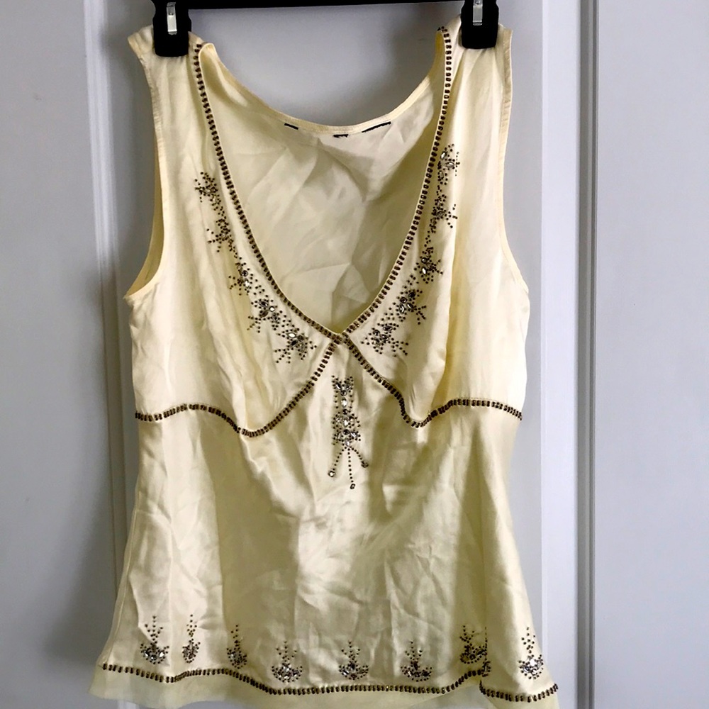 No tags No size cream satin like blouse